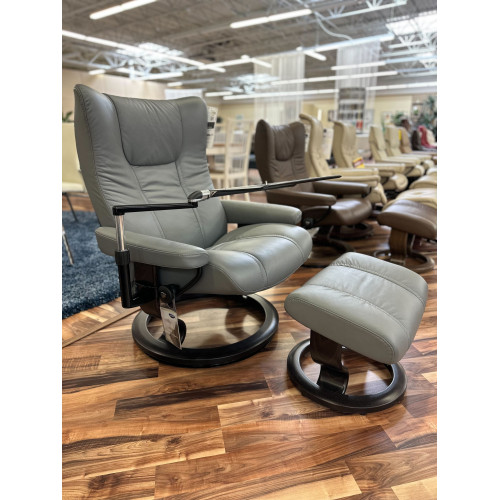 Stressless Wing Classic Base in Paloma Neutral Grey (Large)