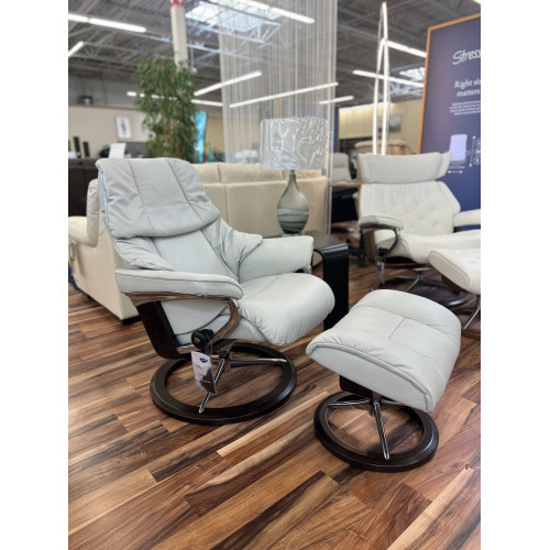 Stressless Reno Signature Base in Color Paloma Misty Grey (Small)